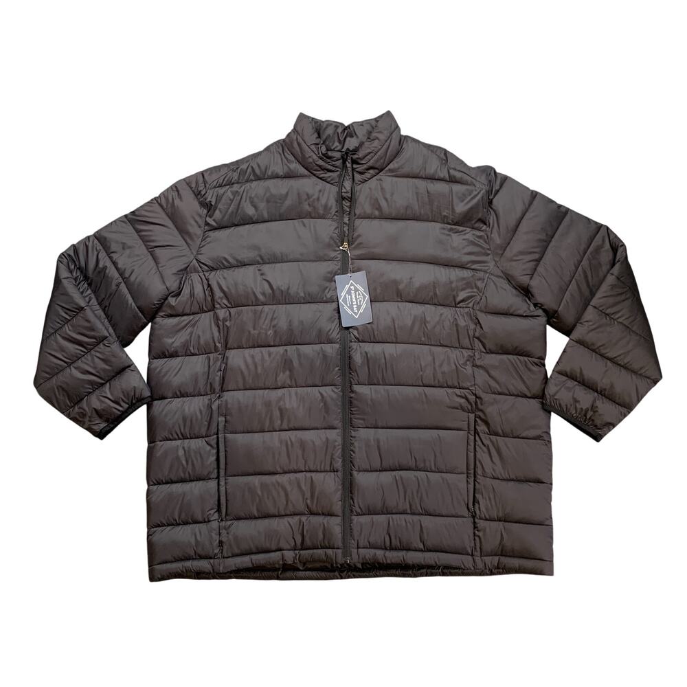St Johns Bay Jacket Mens 4XLT Tall Black Pack Puffer Lightweight Water Resistant